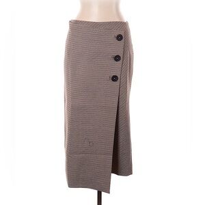 Zara Checked Wrap Midi Pencil Skirt - Size Large